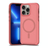 For iPhone 13 Pro Shockproof MagSafe Armor PC Hybrid TPU Phone Case(Dark Pink+Maroon)
