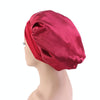 TJM-301-1 Faux Silk Adjustable Stretch Wide-Brimmed Night Hat Satin Ribbon Round Hat Shower Cap Hair Care Hat, Size: Free Size(Purple)