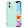 For iPhone 11 Nano Lens Cover Liquid Silicone Phone Case(Light Cyan)