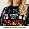 Autumn And Winter Women Loose Knit Sweater Christmas Tree Crew Neck Sweater, Size: M(Dark Blue)