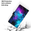 For Alcatel 1L (2021) Coloured Drawing Cross Texture Horizontal Flip PU Leather Case with Holder & Card Slots & Wallet & Lanyard(Purple Green Starry Sky)