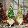 Glowing Christmas Tree Dwarf Ornament Home Christmas Resin Holiday Scene Decoration(Green)
