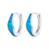 S925 Sterling Silver Platinum Plated Colorful Opal Earrings