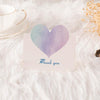 100 PCS A368 Heart Shape Thanks Greeting Card(Purple Blue)