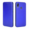 For Asus Zenfone Max (M2) ZB633KL Carbon Fiber Texture Horizontal Flip TPU + PC + PU Leather Case with Card Slot(Blue)