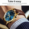 OLEVS 6896 Men Multifunctional Luminous Waterproof Quartz Watch(Blue)