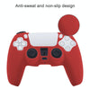 Leather Texture Silicone Protective Case For PS5(Red)