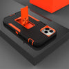 For iPhone 12 Pro Max Magnetic Holder Phone Case(Black + Orange)