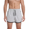 L Three Pants Men Gym Shorts Quick Dry Swimming Trunks(Light Gray)