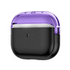 Moonlight Box TPU Shockproof Earphone Protective Case(Transparent Purple + Black)