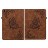 For Samsung Galaxy Tab A8 10.5 2021 Butterfly Flower Embossed Leather Tablet Case(Brown)