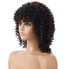 WIG-T130H Ladies Short Curly Hair High Temperature Silk Wig Chemical Fiber Headgear(Black Brown)
