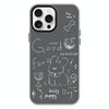 For iPhone 12 Pro Max Skin Feeling Jelly TPU Hybrid PC Phone Case(Doodle Puppy Black)
