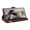 For Samsung Galaxy S25 Ultra 5G Multifunctional Frosted Zipper Wallet Leather Phone Case(Wine Red)