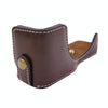 1/4 inch Thread PU Leather Camera Half Case Base for Canon EOS M100 (Coffee)