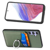 For Samsung Galaxy S25 Ultra 5G Carbon Fiber Card Wallet Ring Phone Case(Green)