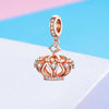 S925 Sterling Silver Pendant Rose Gold Crown DIY Necklace Accessories