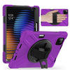 For Xiaomi Pad 7 / 7 Pro Rotatable Holder Silicone Hybrid PC Tablet Case with Shoulder Strap(Purple)