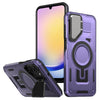 For Samsung Galaxy A25 5G Shield Frame Holder MagSafe Phone Case(Purple)