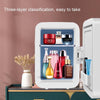 4L  45W Home Car Dual Purpose Refrigerator With Touch Light Makeup Mirror,CN Plug(White)