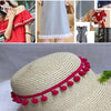 20 Yards Pompom Lace Ribbon Fur Ball Trim For Craft DIY Curtain Home Decorative Clothes Sewing Accessories(Dark Rose Red)