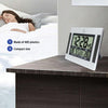 Large Screen LCD Wall Clock Minimalist Electronic Alarm Clock(Silver+Black)