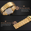 SKMEI 1220 Multifunctional Men Outdoor Business Noctilucent Waterproof Double Display Steel Watchband Wrist Watch(Gold)