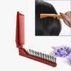 Portable Travel Folding Comb Anti-static Massage Comb(Red Wood Grain)