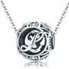 S925 Sterling Silver 26 English Letter Beads DIY Bracelet Necklace Accessories, Style:L