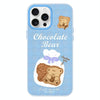 For iPhone 15 Pro Max Skin Feeling Jelly TPU Hybrid PC Phone Case(Biscuit Bear Blue)
