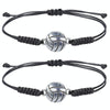 2pcs Hand-Woven Adjustable Alloy Baseball Football Basketball Volleyball Bracelet(4)