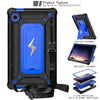 For Samsung Galaxy Tab A9 Armor Bolt Shape Holder Silicone Hybrid PC Tablet Case(Black Blue)