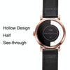 TOMI T080 Hollow Design Half See-through Unisex Quartz Watch(Black Face Black Shell Black Strap)