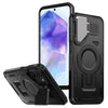 For Samsung Galaxy A55 5G Shield Frame Holder MagSafe Phone Case(Black)
