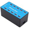 A5B 100W 10 Ports USB Smart Charging Station with Indicator Light, UK Plug