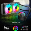 COOLMOON CM-YM-240T Digital ARGB Lens Edition Integrated Water Cooling CPU Cooler Temperature Display CPU Fan(White)