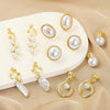 E2109-7 Half Round Baroque Earrings Pearl Ear Clip Women Without Ear Piercing