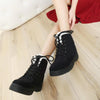 Ladies Cotton Shoes Plus Velvet Snow Boots, Size:35(Black)