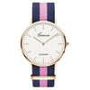 2 PCS Simple Ultra-thin Large Dial Two-pin Color Matching Nylon Canvas Belt Quartz Watch(Gold8)