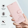 For Samsung Galaxy A26 5G Cat Rat Embossed Pattern RFID Leather Phone Case with Lanyard(Pink)