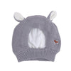 Knitted Rabbit Ear Pet Hat, Grey, Warm, for 15-25kg Dogs