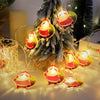LED Christmas Lights String Christmas Tree Decoration Lamps Holiday Scene Decor, Length: 1.5m 10 Lights Battery Constant Bright(Backpack Santa Claus)