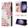 For Samsung Galaxy S25 5G Bronzing Painting RFID Leather Phone Case(Rose Flower)