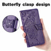 For Asus Zenfone 8 Flip Butterfly Love Flower Embossed Horizontal Flip Leather Case with Holder & Card Slots & Wallet & Lanyard(Dark Purple)