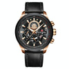 VAVA VOOM 2311P-FH Rose Gold Shell Belt Men Waterproof Sports Luminous Calendar Casual Quartz Hollow Watch
