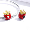 S925 Sterling Silver Delicious Fries Food Beads DIY Bracelet Necklace Accessories