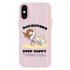 For iPhone X / XS Skin Feeling Jelly TPU Hybrid PC Phone Case(Seesaw Animal Pink)