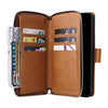 For Samsung Galaxy A23 9 Card Slots Zipper Wallet Bag Leather Phone Case(Brown)