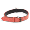JINMAOHOU Double Leather Dog Collar, Orange, XS (34x1.7cm)