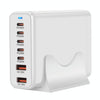 5C2A-220W GaN 220W USB x 2, USB-C / Type-C x 5 Fast Charger, Plug Type:US Plug(Black)
